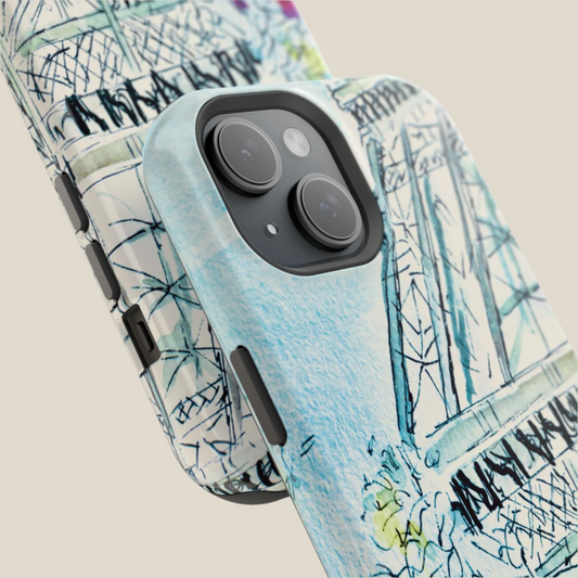 Aqua Eiffel Tower Magnetic Tough Case. Available for Assorted iPhone Models