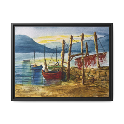 Morning Boats on the Loch, Framed (Black or Espresso). Available in sizes from 10”x8”-24”x18”