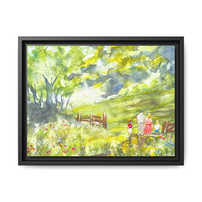 Summer Stroll Matte Canvas, Framed (Black or Espresso). Available in sizes 10”x8”-20”x10”