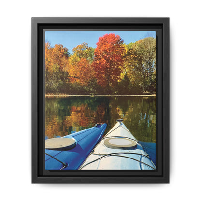 Happy Together Fall Kayaking, Framed (Black or Espresso). Available in sizes from 8”x10”-12”x16”