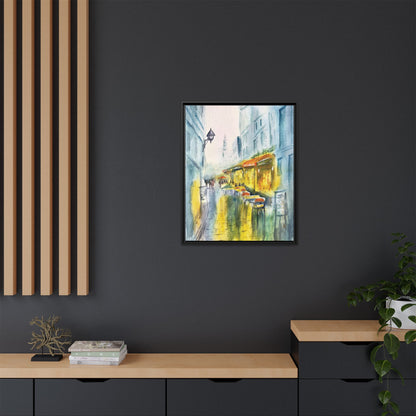 Cafe Reflections Matte Canvas, Framed (Black or Espresso). Available in sizes 8”x10”-24”x32”