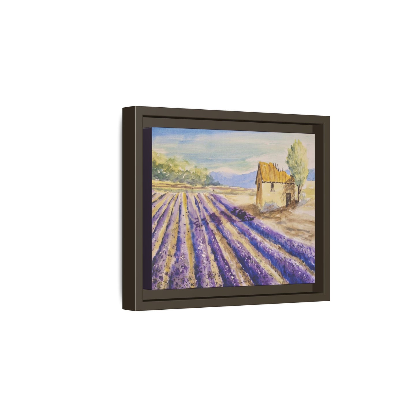 Lavender at Daybreak Matte Canvas, Framed (Black or Espresso). Available in sizes 10”x8”-20”x10”