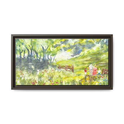 Summer Stroll Matte Canvas, Framed (Black or Espresso). Available in sizes 10”x8”-20”x10”
