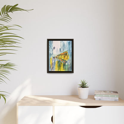 Cafe Reflections Matte Canvas, Framed (Black or Espresso). Available in sizes 8”x10”-24”x32”