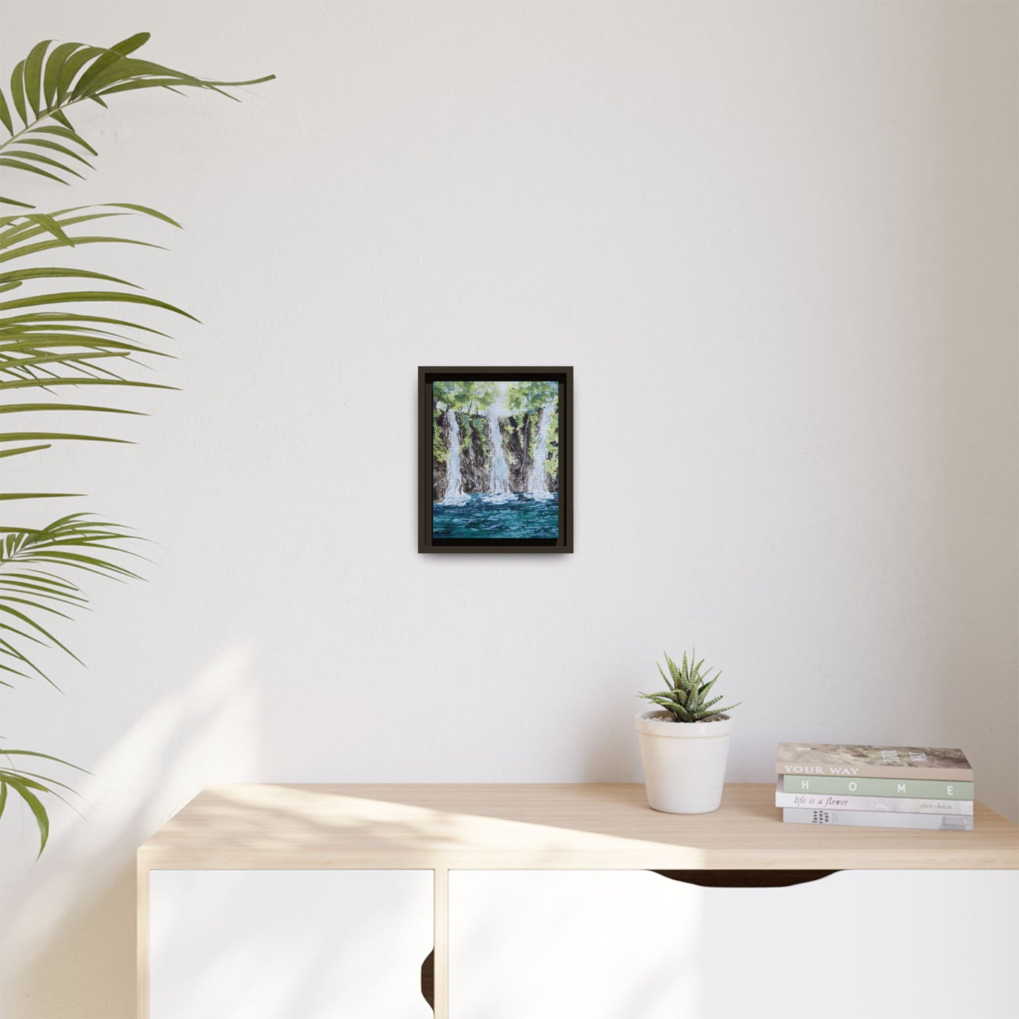 Three Sisters Waterfall, Framed (Black or Espresso). Available in sizes from 8”x10”-12”x16”