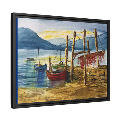 Morning Boats on the Loch, Framed (Black or Espresso). Available in sizes from 10”x8”-24”x18”