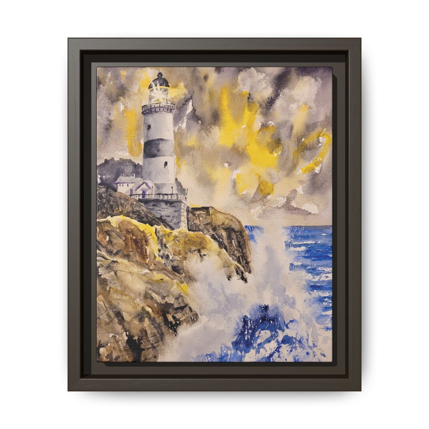 Storm Watch Matte Canvas, Framed (Black or Espresso). Available in sizes 8”x10”-18”x24”