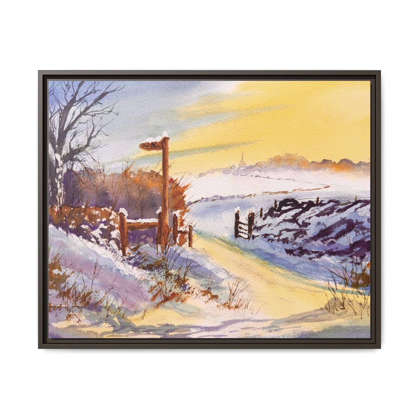 Wales Winter Walk, Framed (Black or Espresso). Available in sizes from 10”x8”-32”x24”