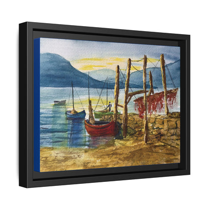 Morning Boats on the Loch, Framed (Black or Espresso). Available in sizes from 10”x8”-24”x18”