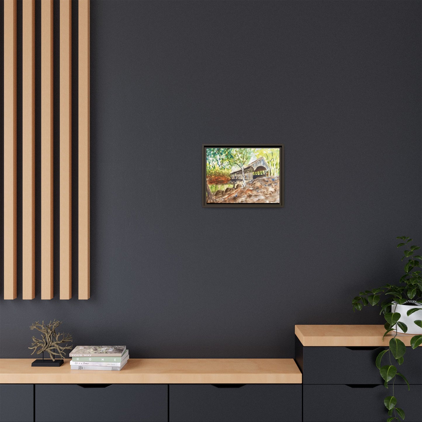 Artist’s Bridge Matte Canvas, Framed (Black or Espresso). Available in sizes from 10”x8”-24”x18”