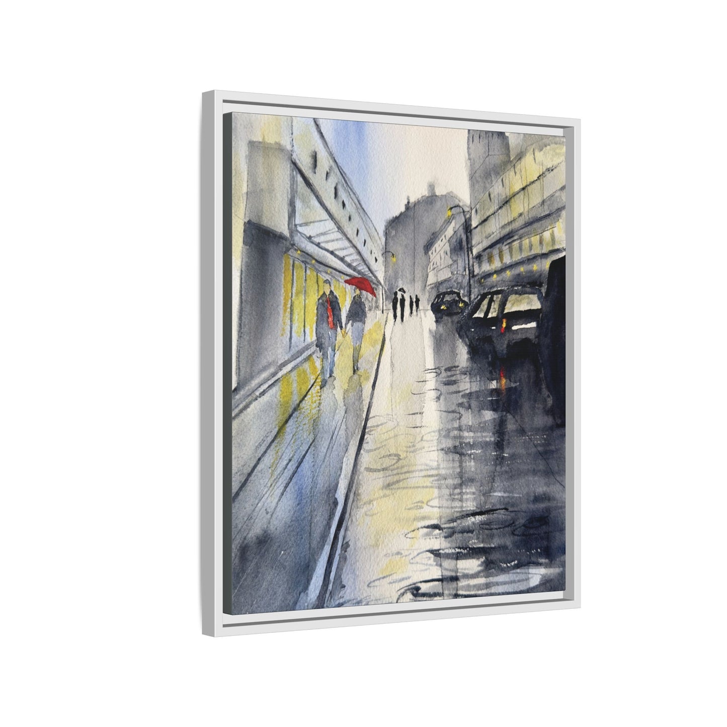 Rainy Day Romance, Framed (Black or Espresso). Available in sizes from 8”x10”-24”x32”