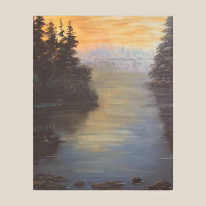 Peaceful Northwoods Lake Matte Canvas, Stretched, 1.25". Available in sizes from 8” x 10”-20” x 30”