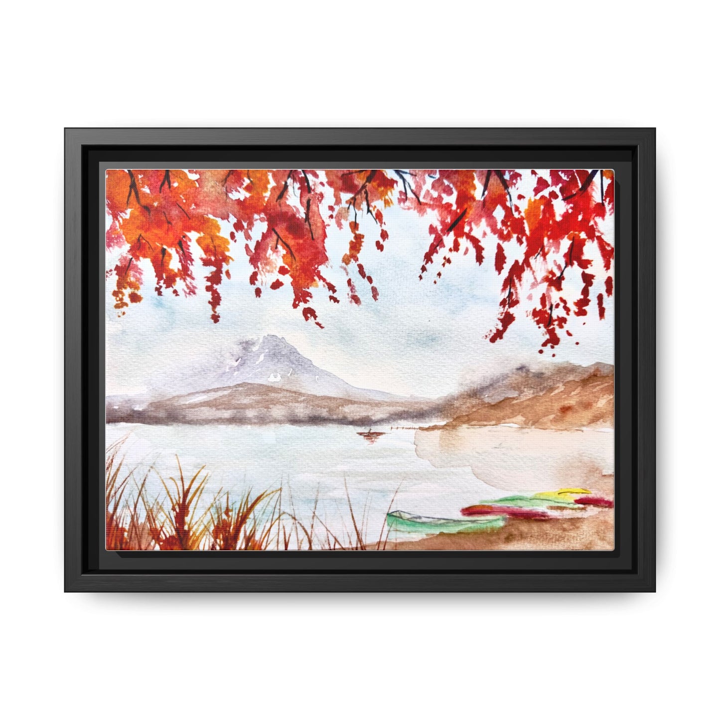 Falling For Fuji Matte Canvas, Framed (Black or Espresso). Available in sizes from 10”x8”-32”x24”