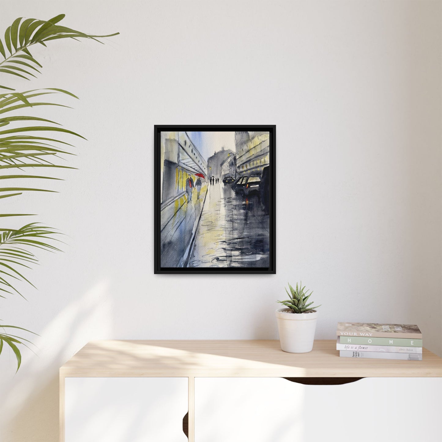 Rainy Day Romance, Framed (Black or Espresso). Available in sizes from 8”x10”-24”x32”