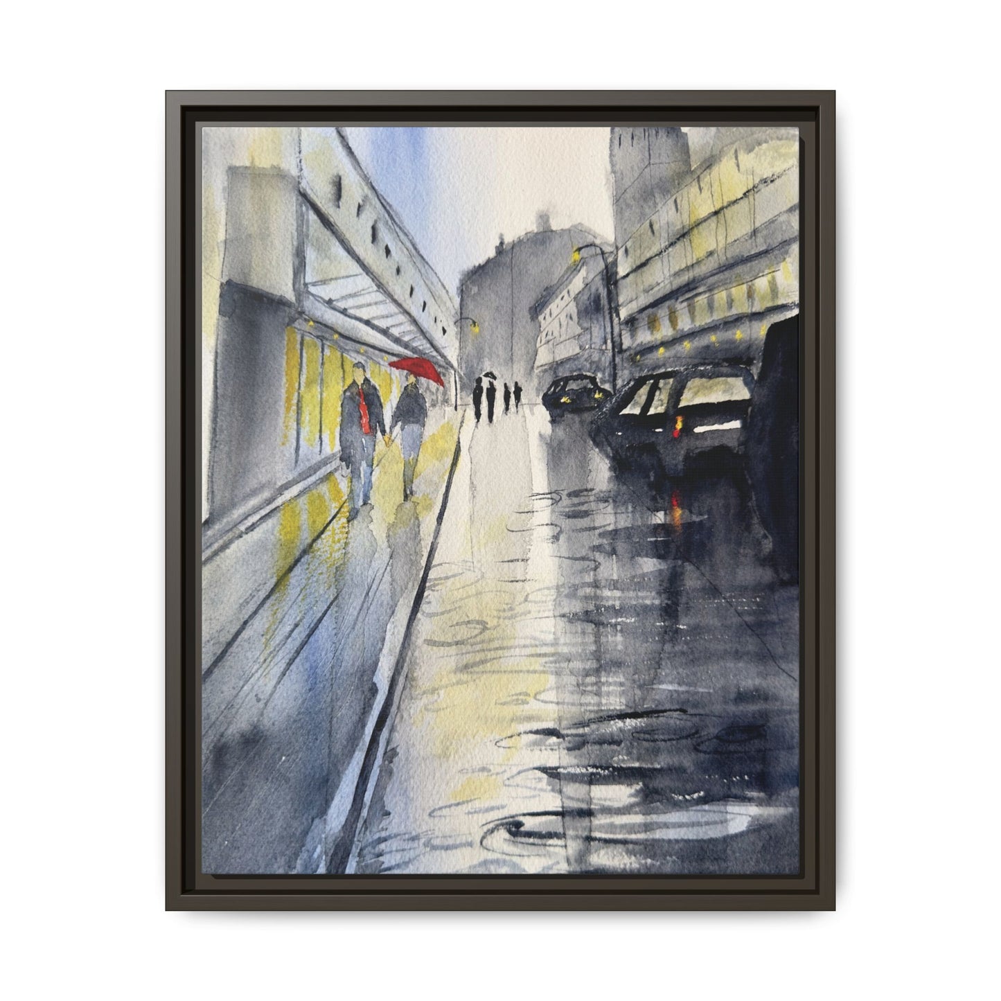 Rainy Day Romance, Framed (Black or Espresso). Available in sizes from 8”x10”-24”x32”