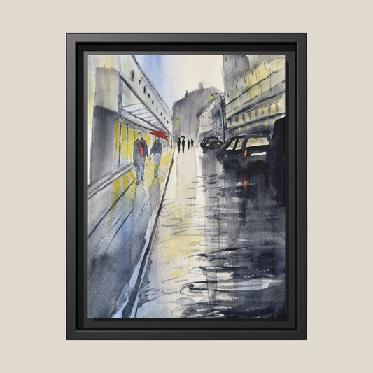 Rainy Day Romance, Framed (Black or Espresso). Available in sizes from 8”x10”-24”x32”