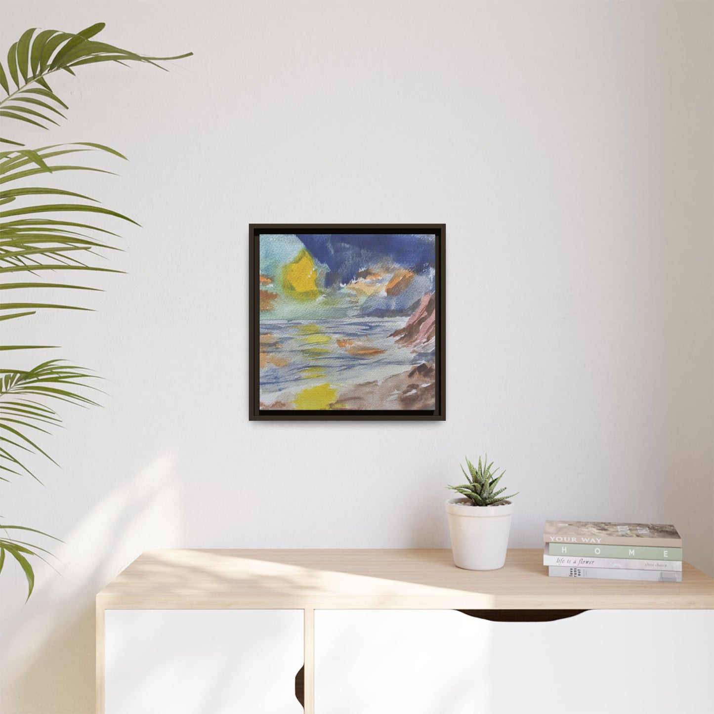 The Sun in Pieces Matte Canvas, Framed (Black or Espresso). Available in sizes from 6”x6”-30”x30”
