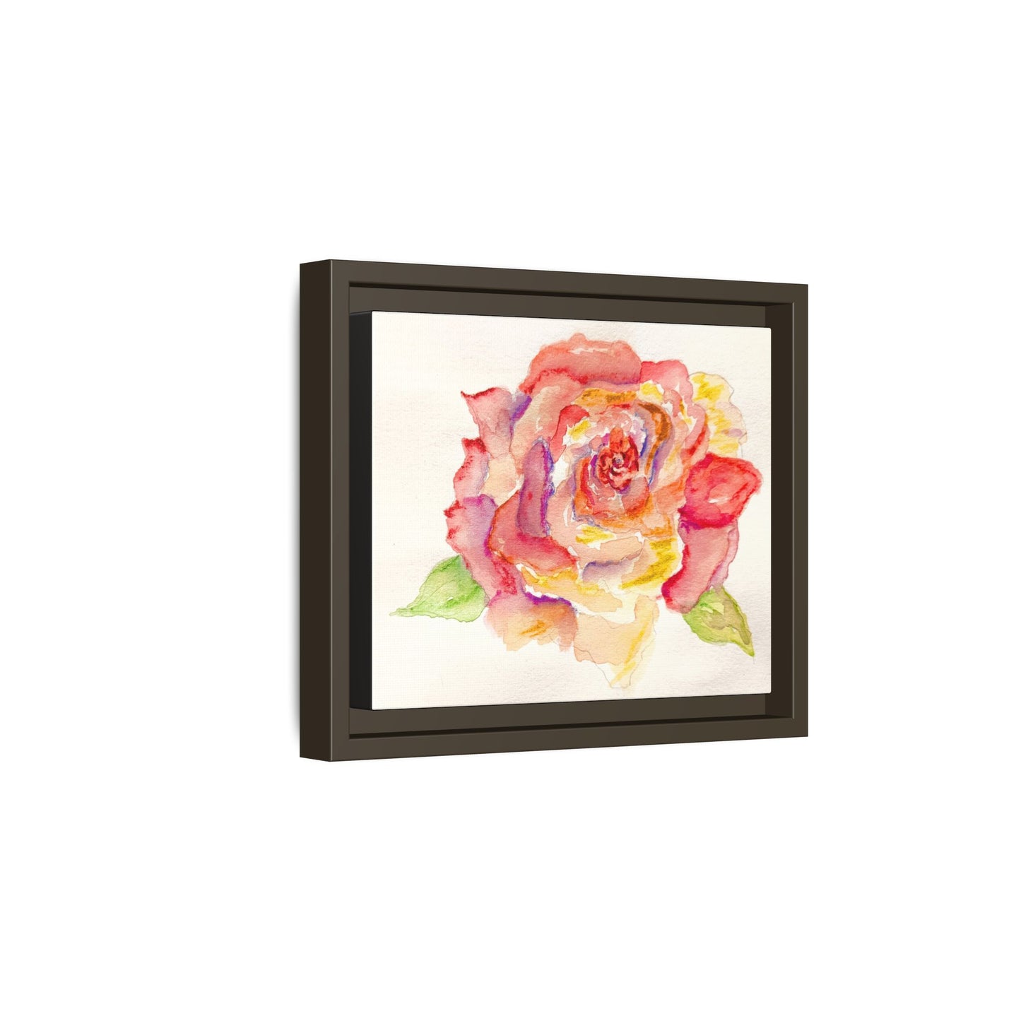 Rose Water Matte Canvas, Framed (Black or Espresso). Available in sizes from 10”x8”-14”x11”