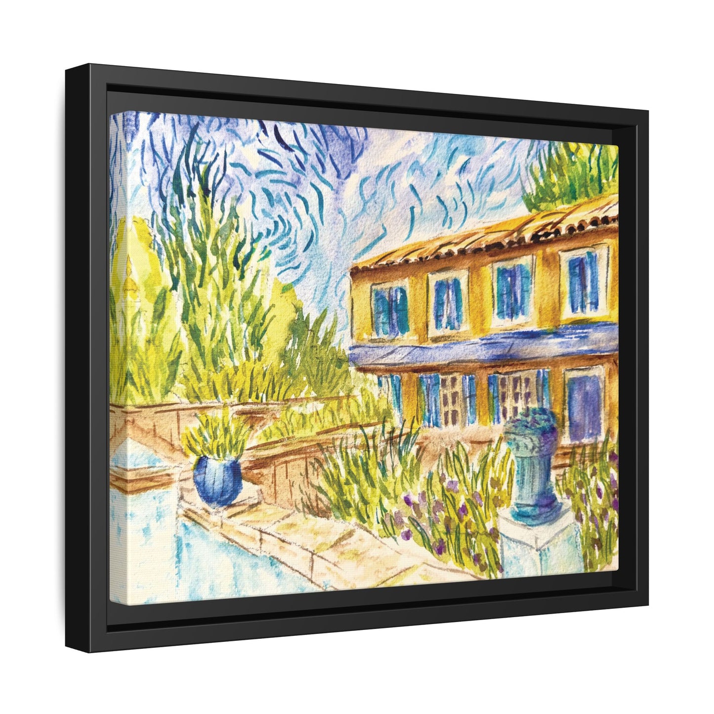 Respite Near Saint-Remy-de-Provence Matte Canvas, Framed (Black or Espresso). Available in sizes from 10”x8”-30”x24”
