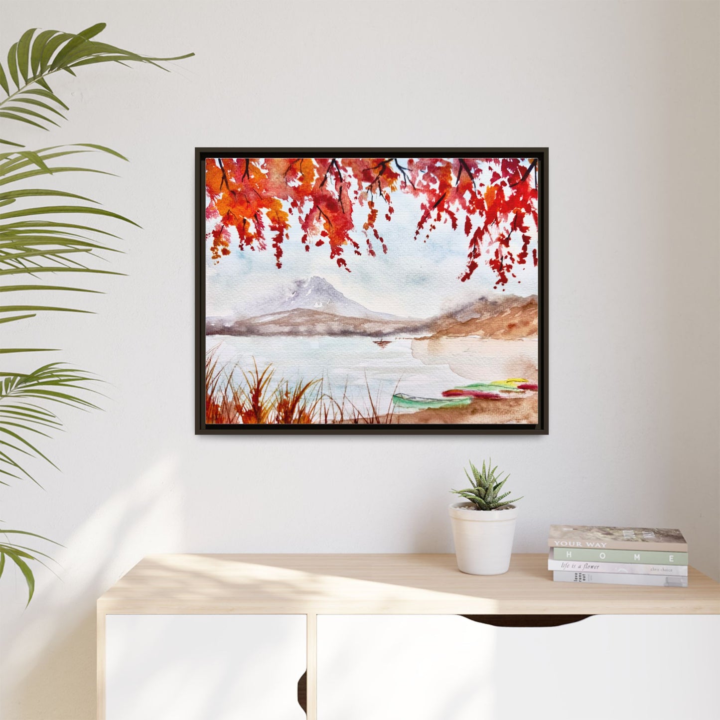 Falling For Fuji Matte Canvas, Framed (Black or Espresso). Available in sizes from 10”x8”-32”x24”