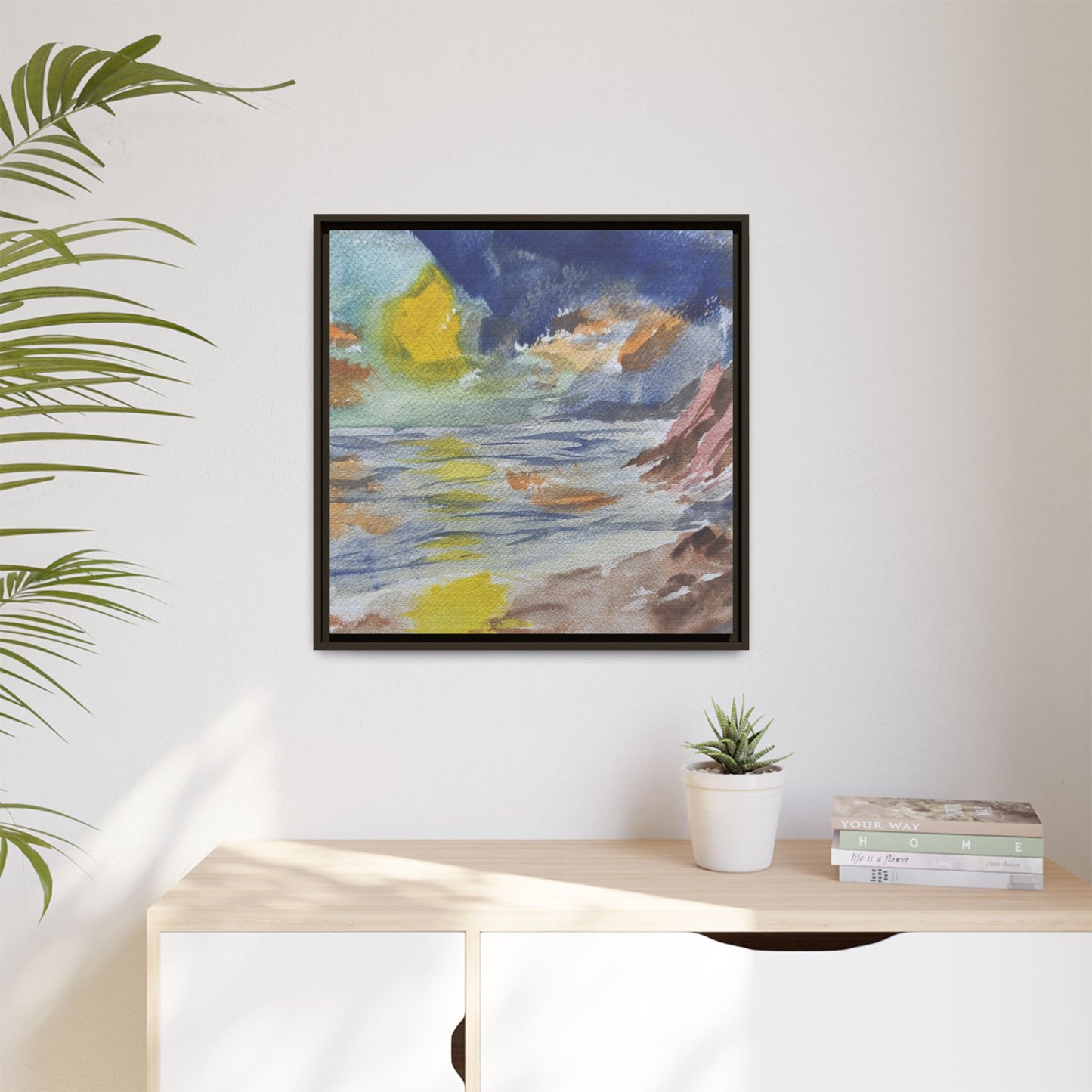 The Sun in Pieces Matte Canvas, Framed (Black or Espresso). Available in sizes from 6”x6”-30”x30”