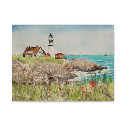 Portland Head Light Matte Canvas, Stretched, 1.25". Available in sizes 10” x 8”-20” x 16”
