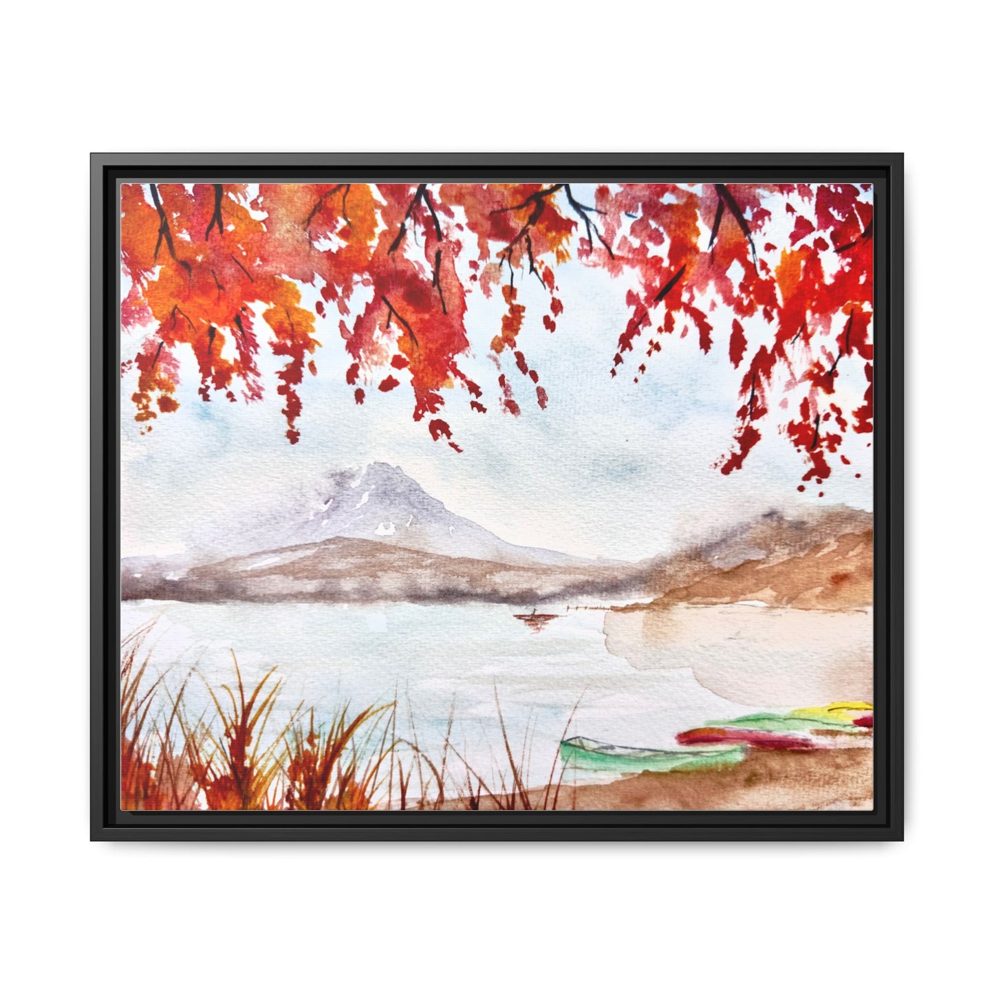 Falling For Fuji Matte Canvas, Framed (Black or Espresso). Available in sizes from 10”x8”-32”x24”