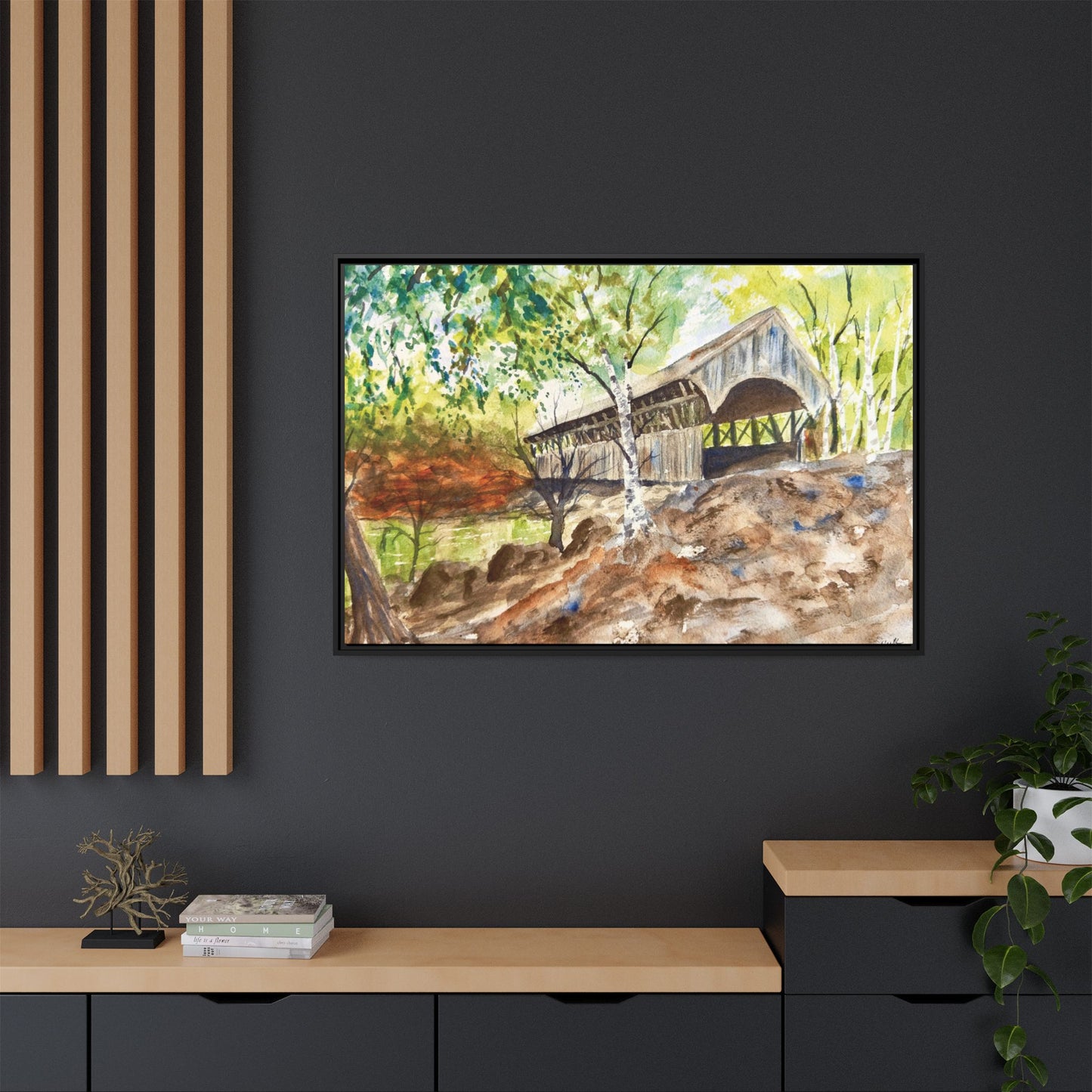 Artist’s Bridge Matte Canvas, Framed (Black or Espresso). Available in sizes from 10”x8”-24”x18”