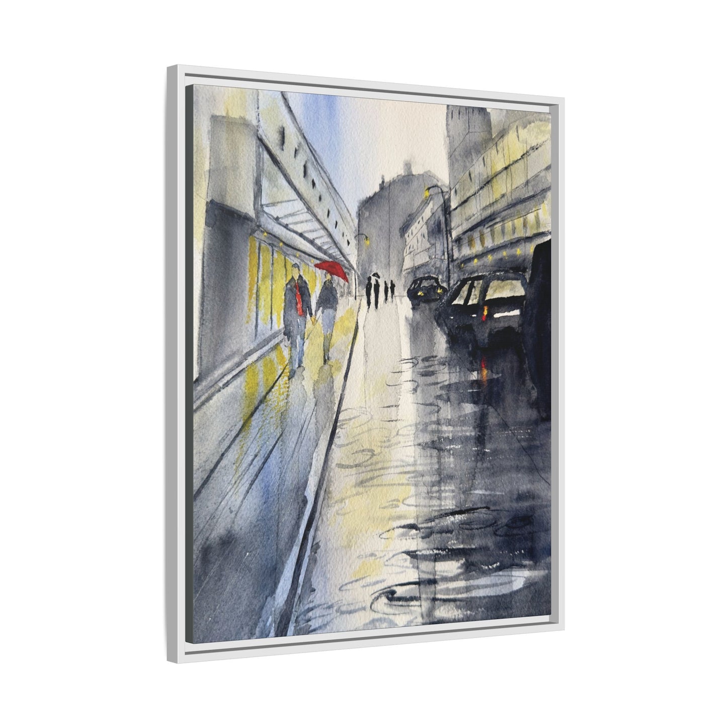 Rainy Day Romance, Framed (Black or Espresso). Available in sizes from 8”x10”-24”x32”