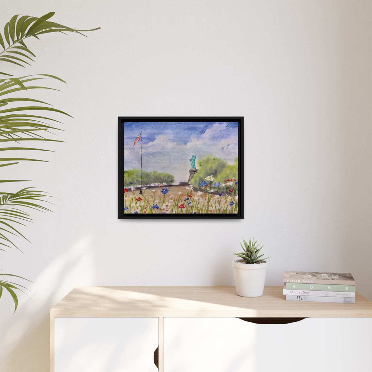 Looking for Liberty, Framed (Black or Espresso). Available in sizes from 10”x8”-24”x18”