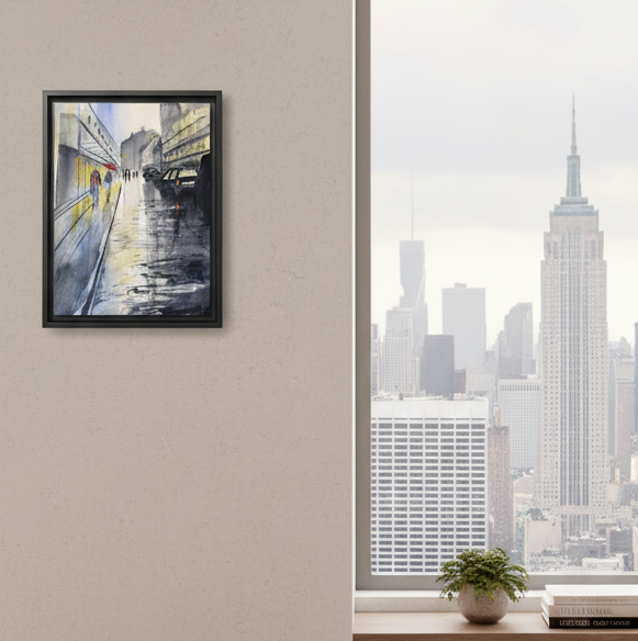 Rainy Day Romance, Framed (Black or Espresso). Available in sizes from 8”x10”-24”x32”