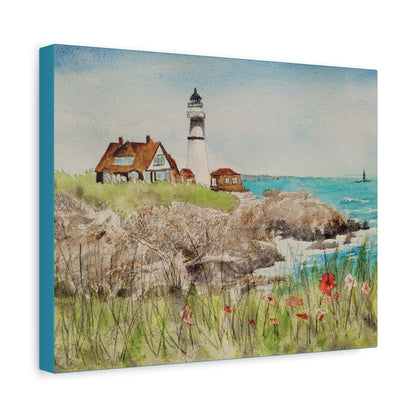 Portland Head Light Matte Canvas, Stretched, 1.25". Available in sizes 10” x 8”-20” x 16”