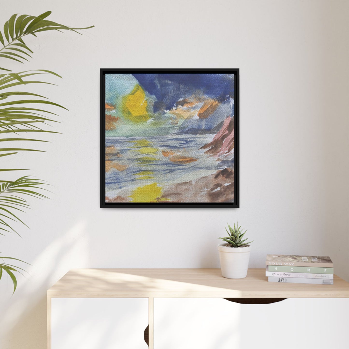 The Sun in Pieces Matte Canvas, Framed (Black or Espresso). Available in sizes from 6”x6”-30”x30”