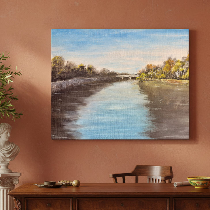 Scenic Tiber River, Rome Matte Canvas, Stretched, 1.25". Available in sizes from 10” x 8”-30” x 24”