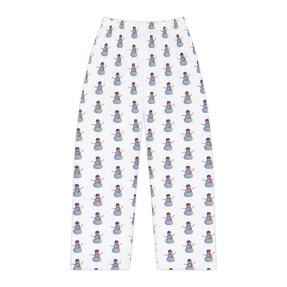 Cozy Women’s Whimsical Snowman Pajama Pants. Available in sizes from XS-4XL