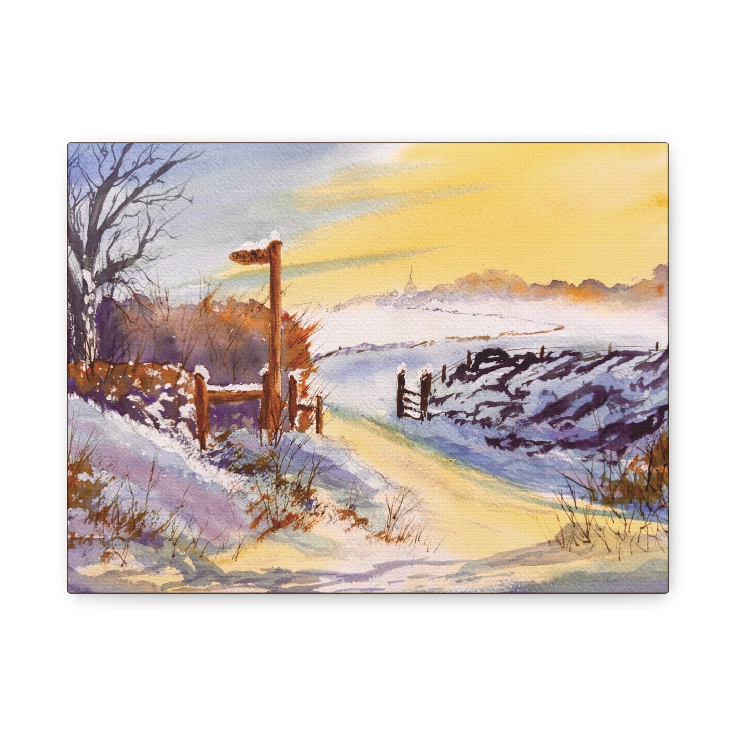 Wales Winter Walk Matte Canvas, Stretched, 1.25". Available in sizes 10” x 8”-16” x 12”