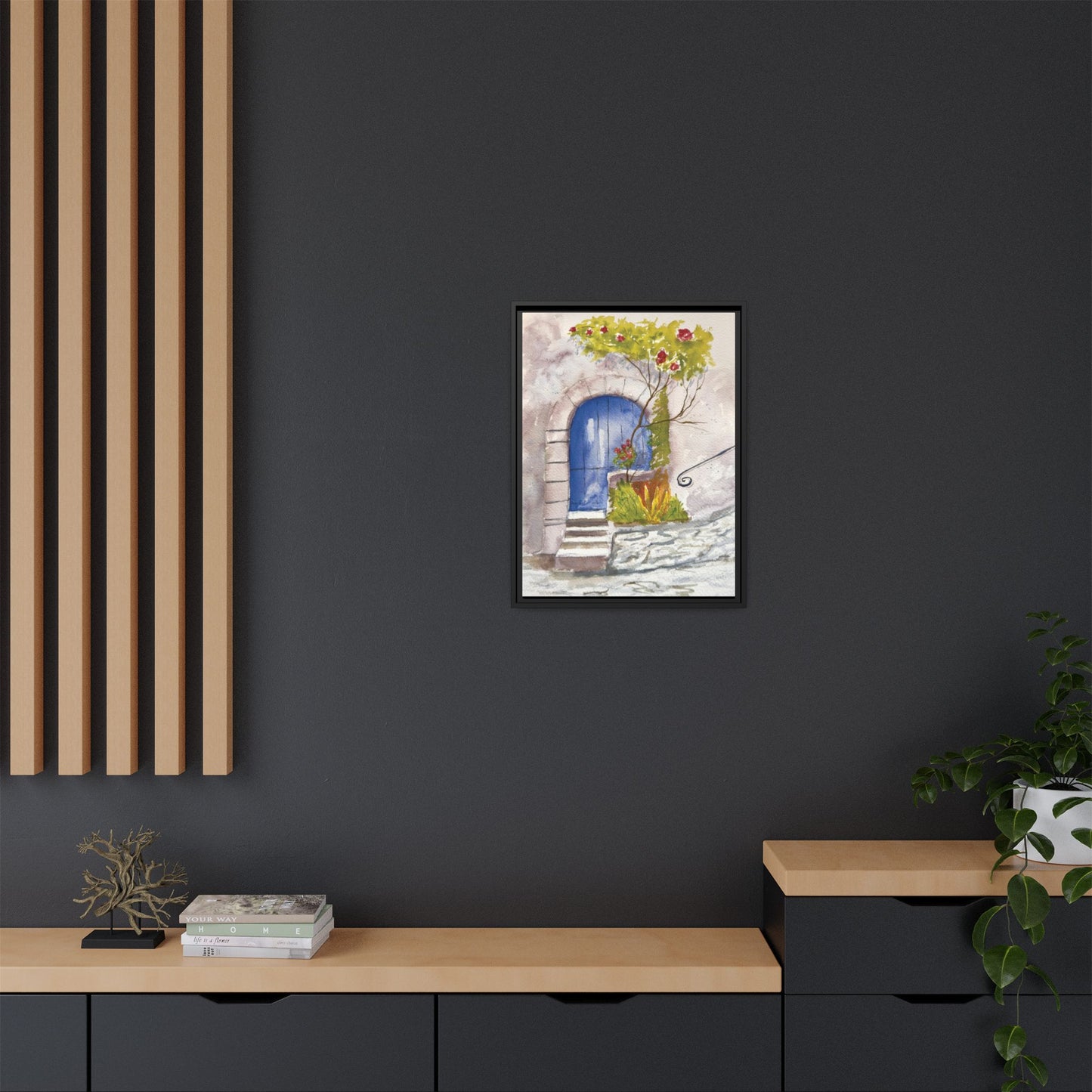 Blue Door, Framed (Black or Espresso). Available in sizes from 8”x10”-24”x32”