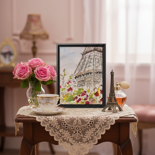 Eiffel Tower, Framed (Black or Espresso). Available in sizes from 8”x10”-16”x20”