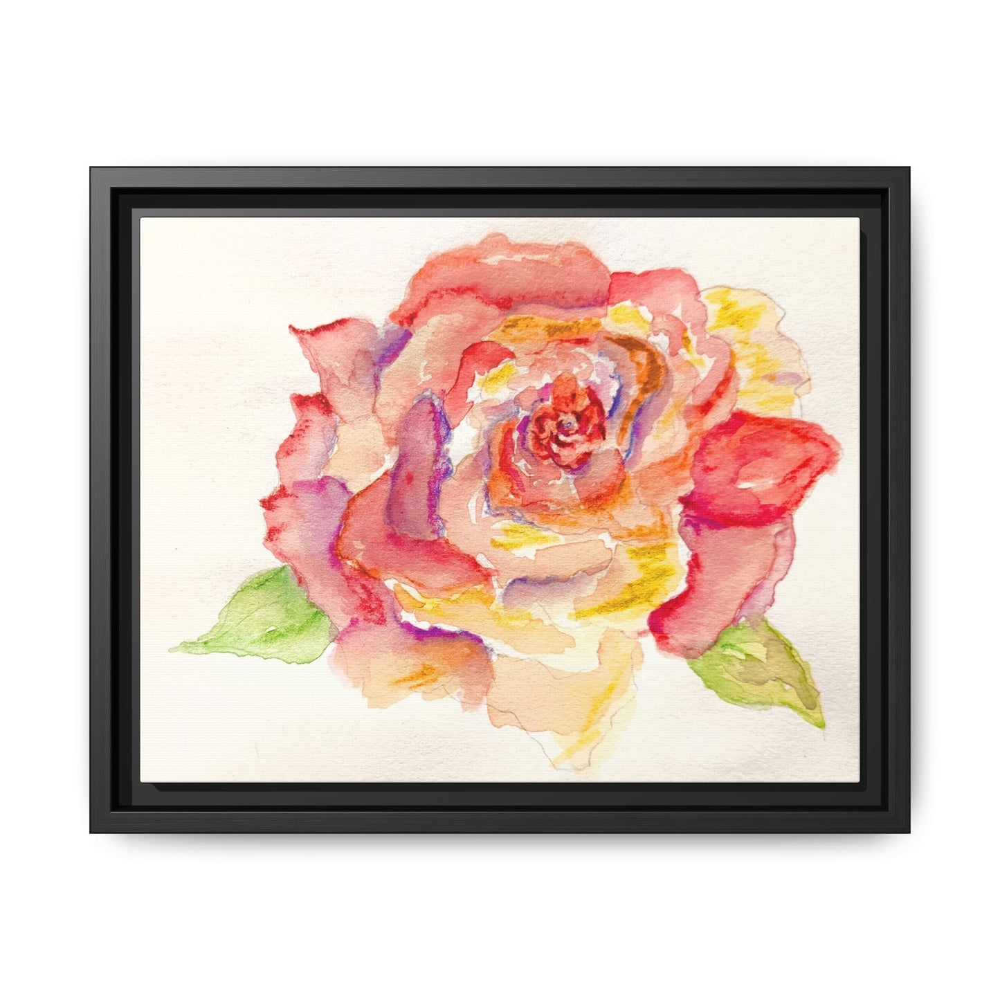 Rose Water Matte Canvas, Framed (Black or Espresso). Available in sizes from 10”x8”-14”x11”