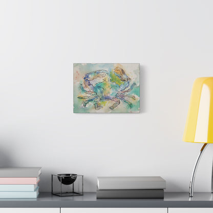 Blue Crab Matte Canvas, Stretched, 1.25". Available in sizes 10” x 8”-20” x 16”