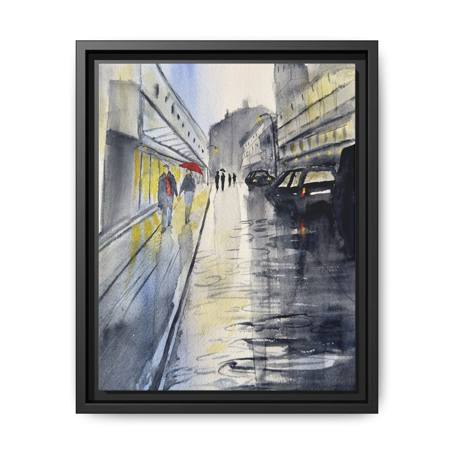 Rainy Day Romance, Framed (Black or Espresso). Available in sizes from 8”x10”-24”x32”