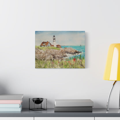 Portland Head Light Matte Canvas, Stretched, 1.25". Available in sizes 10” x 8”-20” x 16”