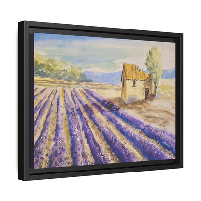 Lavender at Daybreak Matte Canvas, Framed (Black or Espresso). Available in sizes 10”x8”-20”x10”