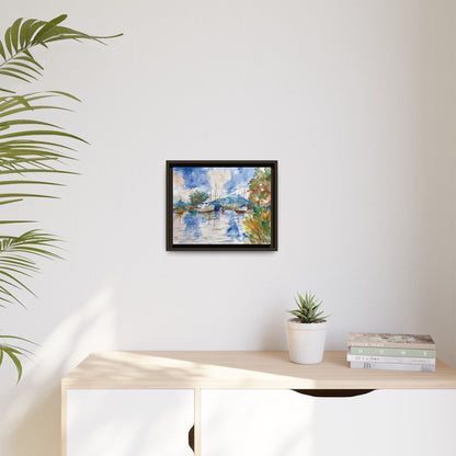 Snug Harbor Matte Canvas, Framed (Black or Espresso). Available in sizes 10”x8”-20”x16”