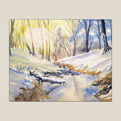 Snowy Creek Matte Canvas, Stretched, 1.25". Available in sizes 10” x 8”-18” x 12”