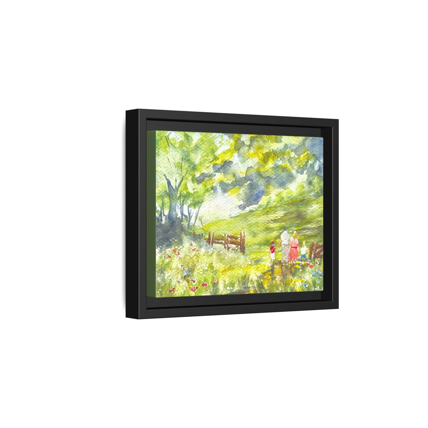 Summer Stroll Matte Canvas, Framed (Black or Espresso). Available in sizes 10”x8”-20”x10”