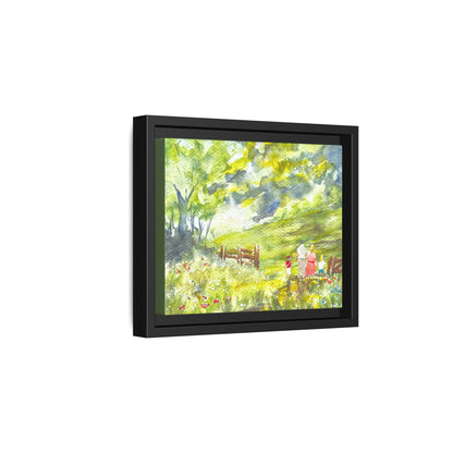 Summer Stroll Matte Canvas, Framed (Black or Espresso). Available in sizes 10”x8”-20”x10”