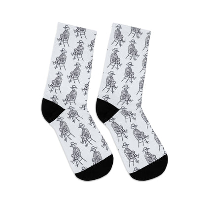 Recycled Poly Socks Featuring Art Dude (Faintest Blue)