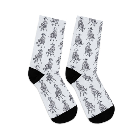 Recycled Poly Socks Featuring Art Dude (Faintest Blue)