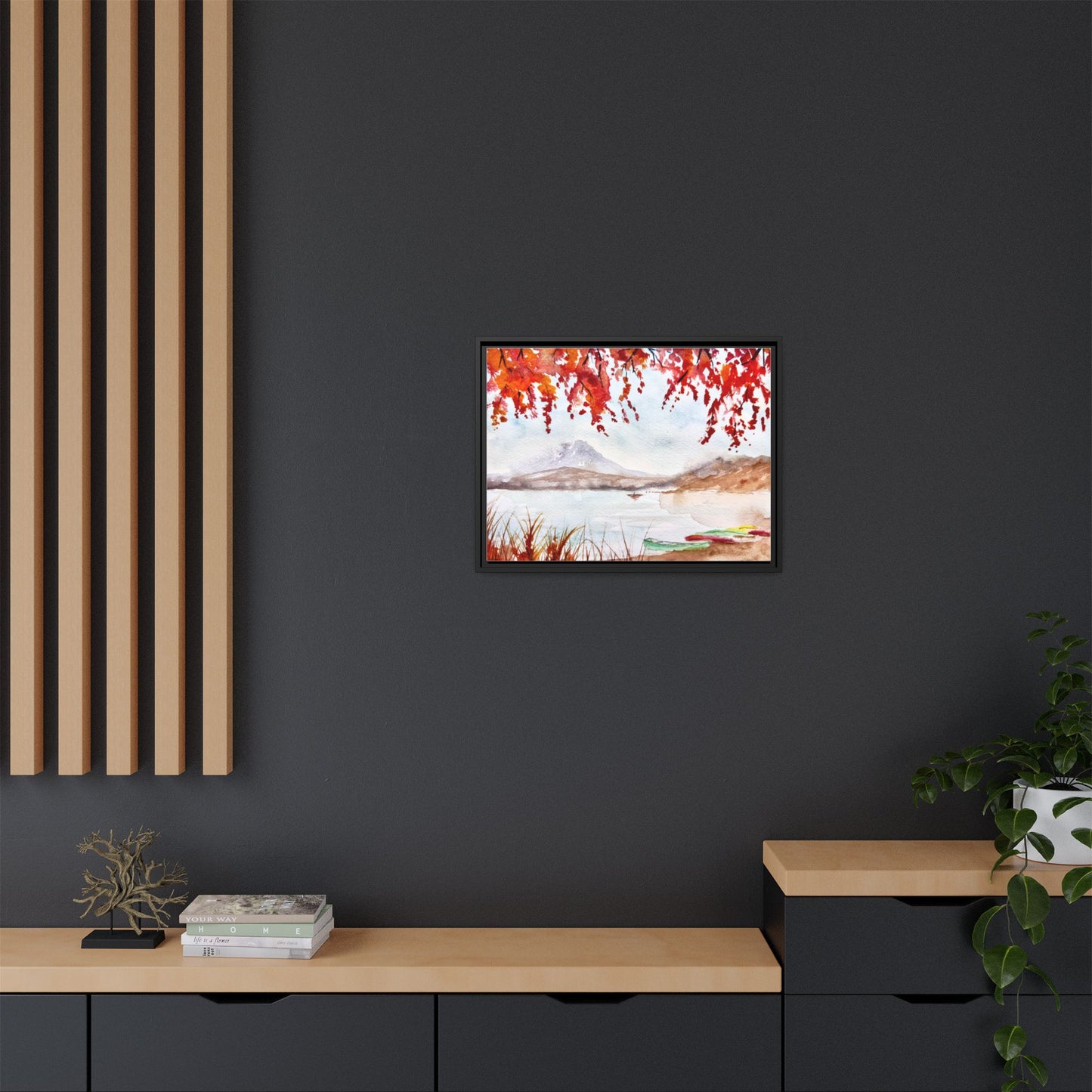 Falling For Fuji Matte Canvas, Framed (Black or Espresso). Available in sizes from 10”x8”-32”x24”